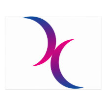 Symbole bisexuel de lune carte postale