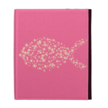 Symbole chrétien de poissons de scintillement coque folio iPad