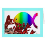 Symbole chrétien de poissons - océan d'arc-en-ciel cartes de vœux