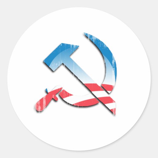 Symbole communiste Faded.png d'Obama Autocollants