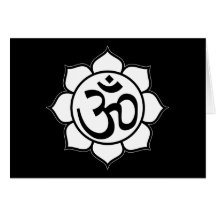 Symbole d'Aum de fleur de Lotus Cartes De Vœux