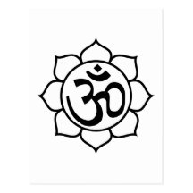 Symbole d'Aum de fleur de Lotus Cartes Postales