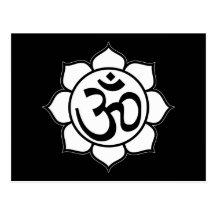 Symbole d'Aum de fleur de Lotus Cartes Postales