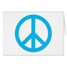 Symbole de paix - bleu-clair carte de vœux