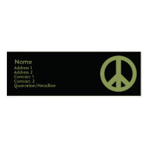 Symbole de paix - maigre cartes de visite personnelles
