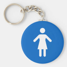 Symbole femelle, keychain bleu et blanc classique porte-clé