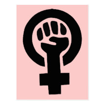 Symbole féministe de puissance de fille avec l'arr carte postale