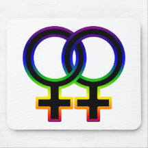 Symbole homosexuel femelle d'arc-en-ciel tapis de souris