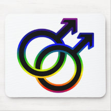 Symbole homosexuel masculin d'arc-en-ciel tapis de souris