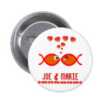 Symboles chrétiens de Valentine - v1 orange Badge Avec Épingle