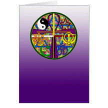Symboles de chant religieux d'unité cartes de vœux