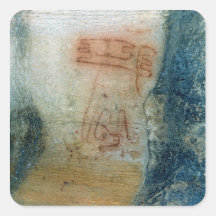 Symbolic figures (cave painting) square sticker