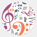 Symbols of Music Round Stickers