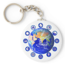Symbols of Peace and Unity Around Planet Earth Keychains