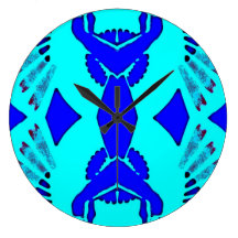 Symmetrical Blue Shaded Pattern Clocks