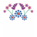 Symmetrical Digital Flower Painting Arrangement T- t-shirts