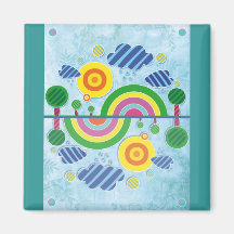 Symmetrical Landscape square magnet