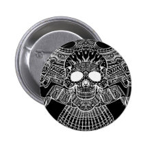 Symmetrical Skull with Guns and bullets by Al Rio Pins