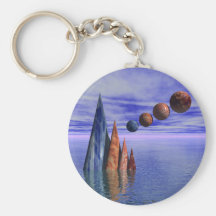 Symmetry In Blue Keychain