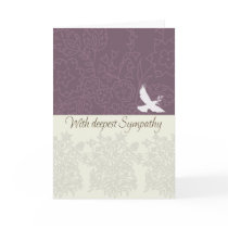 Sympathy card with dove, deepest sympathy