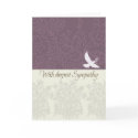 Sympathy card with dove, deepest sympathy