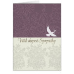 Sympathy card with dove, deepest sympathy