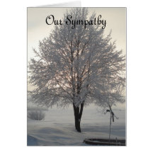 Sympathy Frosty tree series1 Greeting Cards
