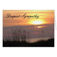 Sympathy Sunset Sea grass Greeting Cards