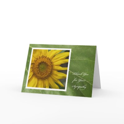 Sympathy Thank You Card -- Sunflower Thank You by KathyHenis