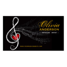 Symphonie triple de notes musicales de musique de  modèles de cartes de visite