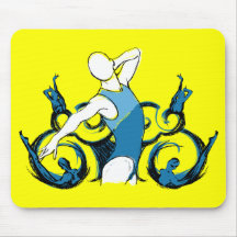 Synch Swimming Illustration Mouse Pads