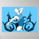 Synch Swimming Illustration Print