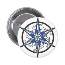 Synchronized Swimming Circle Logo in Blue Buttons