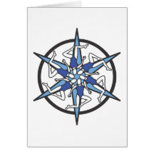 Synchronized Swimming Circle Logo in Blue Greeting Cards