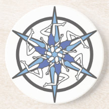 Synchronized Swimming Circle Logo in Blue Coaster