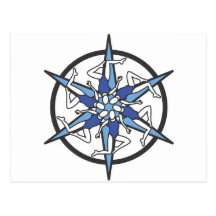 Synchronized Swimming Circle Logo in Blue Post Card