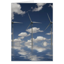 Syncronised Wind Turbines Greeting Card