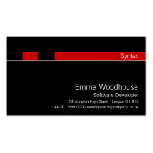 Syntax Black & Red Business Cards