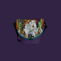 Synthea Psytrance Disk Jockey Tattoo Messenger Bag messenger bags