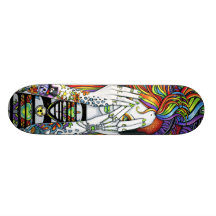 Synthea Psytrance Disk Jockey Tattoo Skate Deck