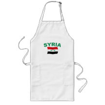 Syria Wavy Flag - Green Letters Aprons