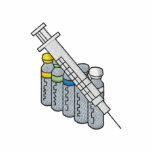 Syringe with medicine embroidered shirts