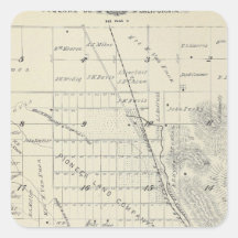 T21S R27E Tulare County Section Map Square Sticker