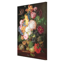 T30763 A Still Life of Flowers and Fruit (panel) canvas prints
