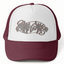 T6 scribble tag logo mesh hats