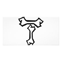 T bone icon personalized photo card