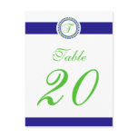 T Dot Circle Monogram Table Number (Lime / Blue)