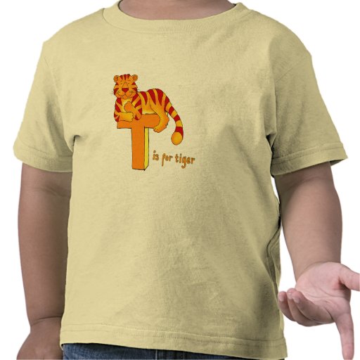 T is for Tiger orange kids t-shirt