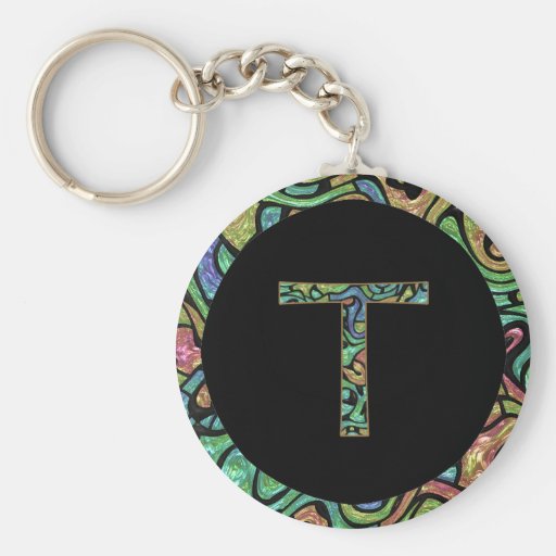 T Monogram Keychain