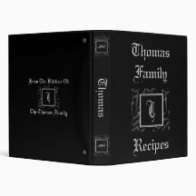 T Monogram Recipe Book Vinyl Binders